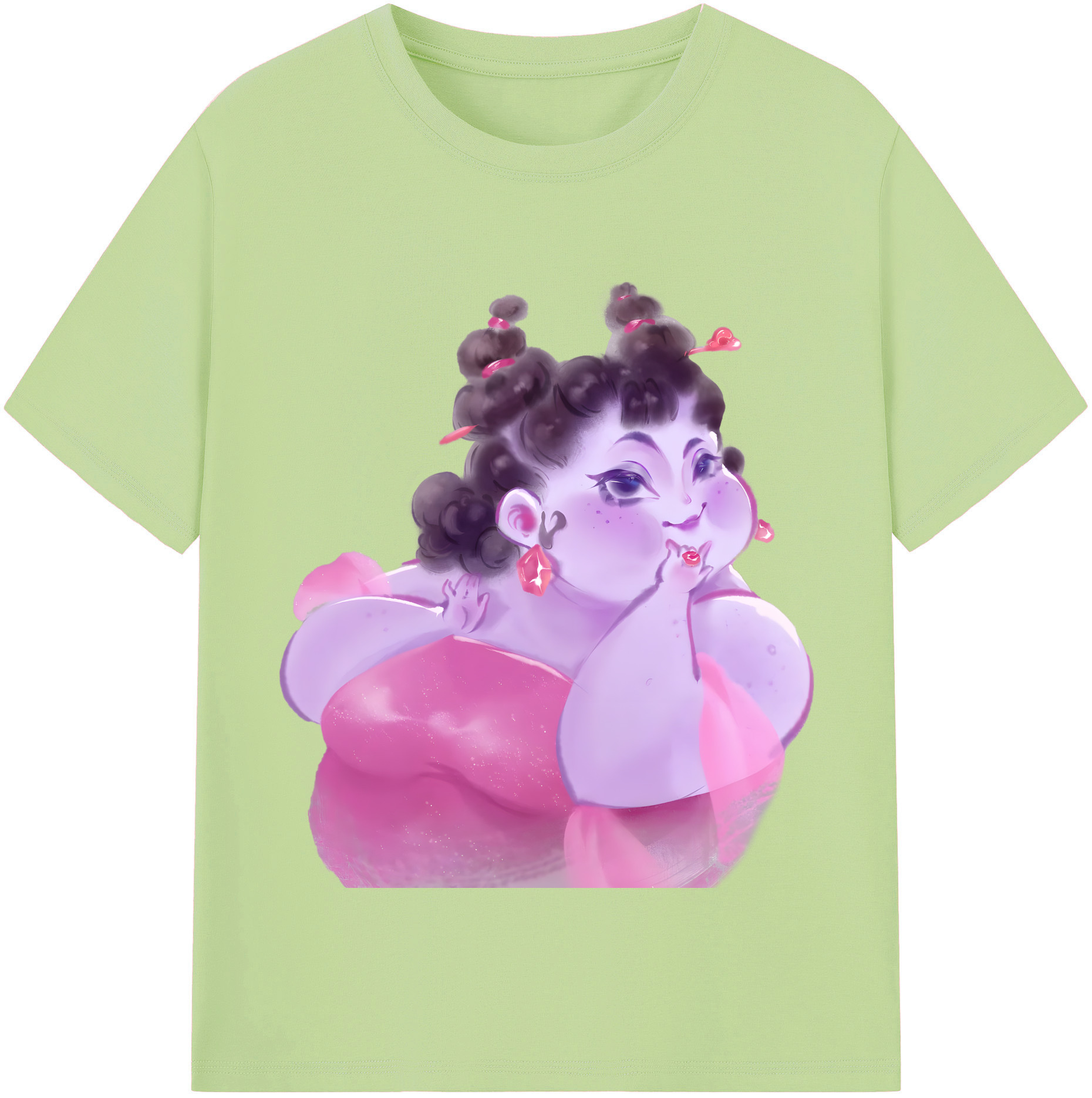 （画像用） Ne Zha 2 ナタ 魔童の大暴れ 綿100％半袖Tシャツ（フロントプリント）